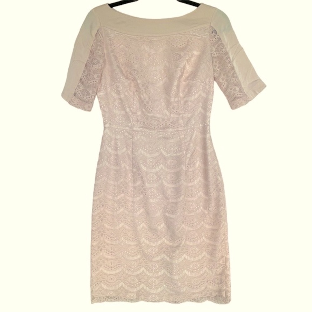 ANTONIO MELANI Blush Lace Sheath Dress